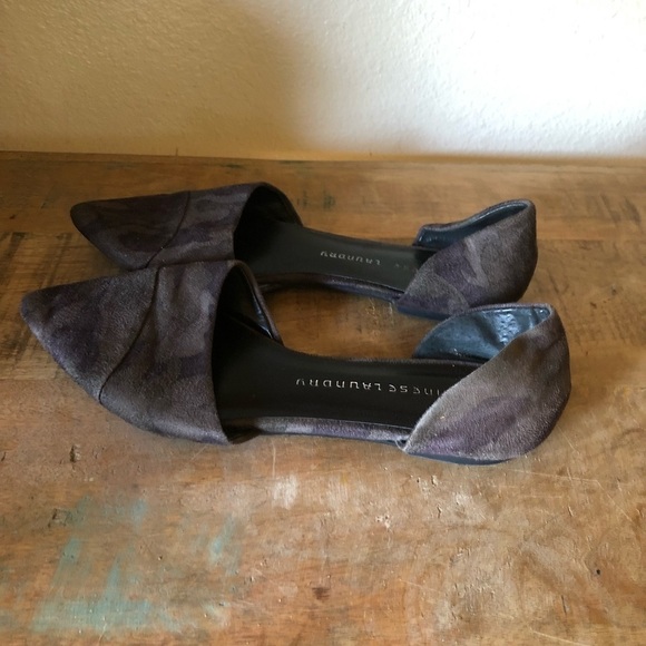 Chinese Laundry camo  d'Orsay pointed toe flats shoes slip ons faux suede 8.5 - Picture 8 of 11
